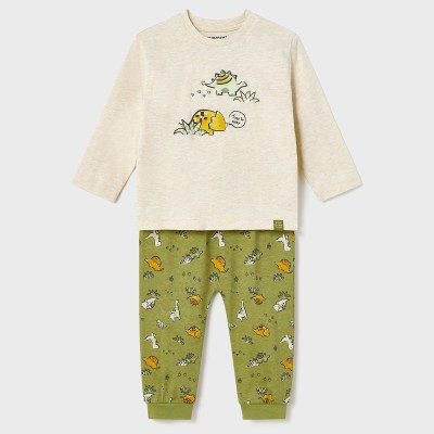 Mayoral Baby Green Pajamas with Dinosaurs
