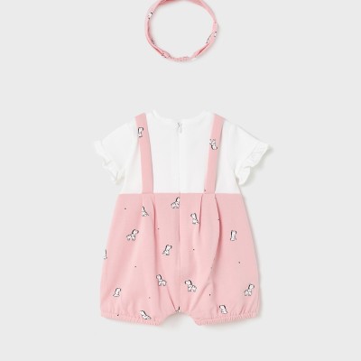 Mayoral Baby Pink Jumpsuit with Zebras