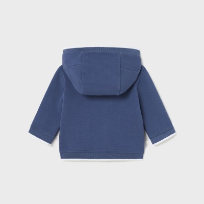 Mayoral Baby Blue Striped Hooded Jacket