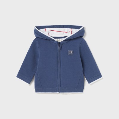 Mayoral Baby Blue Striped Hooded Jacket