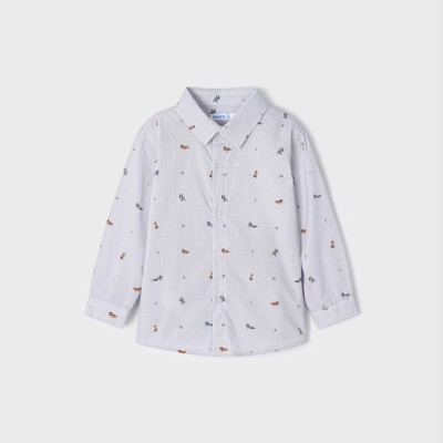 Mayoral Baby Cotton Gray Shirt with Animals