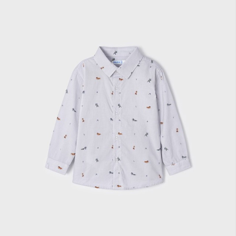 Mayoral Baby Cotton Gray Shirt with Animals