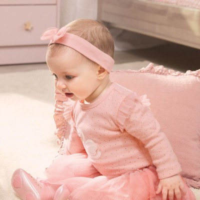 Mayoral Bρεφικό Κοριτσίστικο Σετ με Ροζ Τούλινη Φούστα