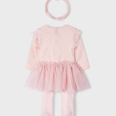 Mayoral Bρεφικό Κοριτσίστικο Σετ με Ροζ Τούλινη Φούστα
