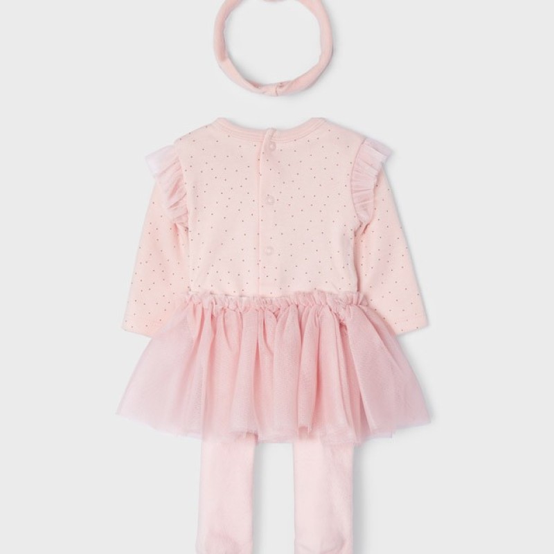 Mayoral Bρεφικό Κοριτσίστικο Σετ με Ροζ Τούλινη Φούστα