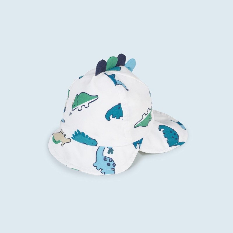 Mayoral Baby White Dinosaur Beach Hat
