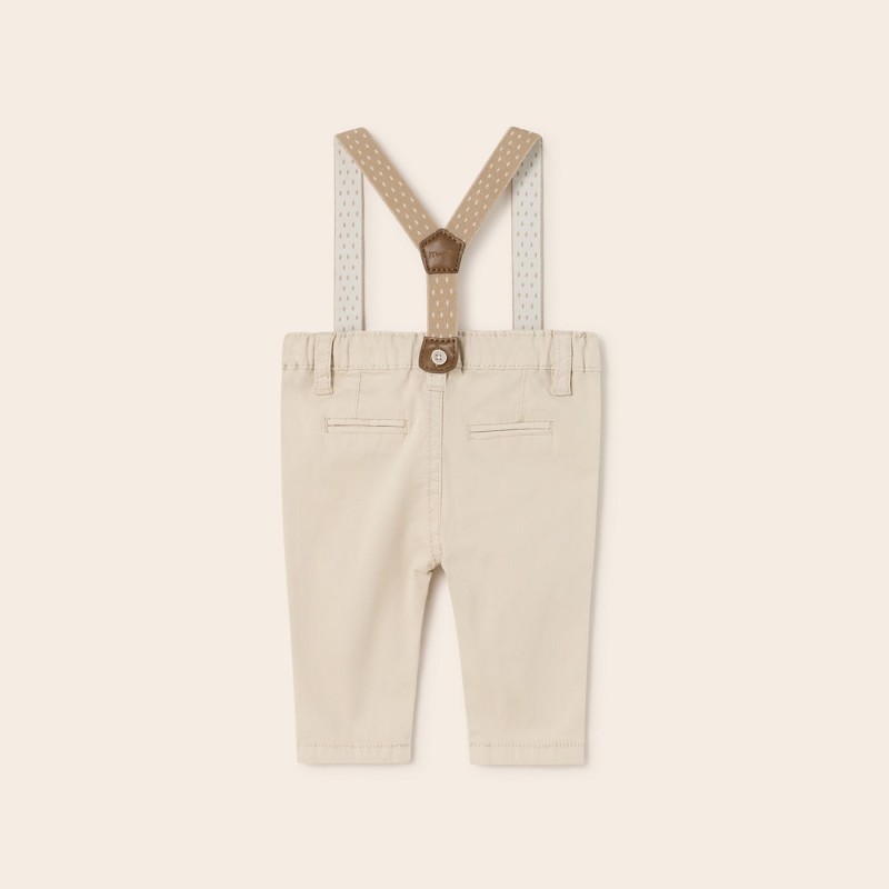 Mayoral Baby Beige Long Pants with Suspenders Mayoral Baby Beige Long Pants with Suspenders