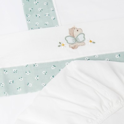 Mayoral Baby Set White Sheets with Brown Unicorn
