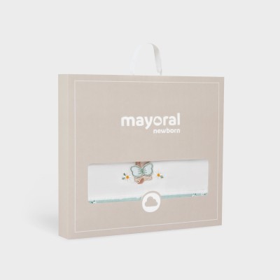 Mayoral Baby Set White Sheets with Brown Unicorn