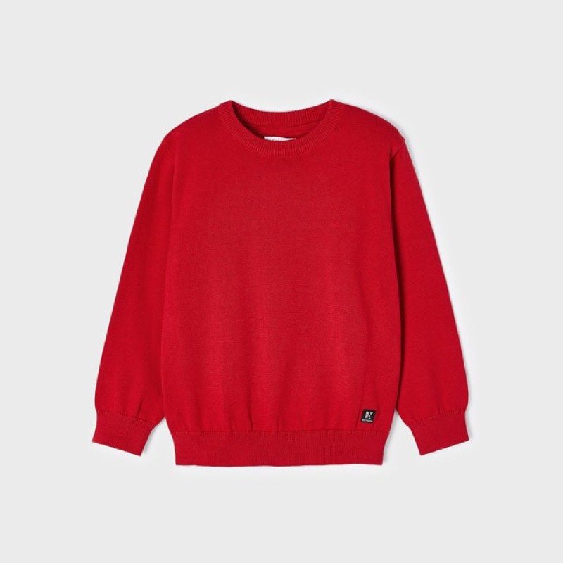 Mayoral Red Kids Cotton Jersey Crew Neck Blouse
