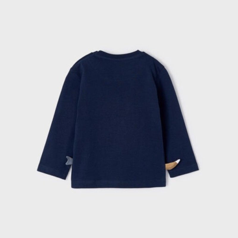 Mayoral Mπλε Βρεφική Βαμβακερή Μπλούζα με Ζωάκια