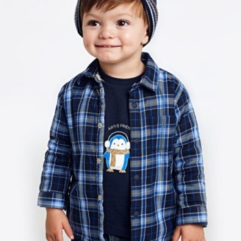 Mayoral Mπλε Βρεφική Βαμβακερή Μπλούζα με Ζωάκια