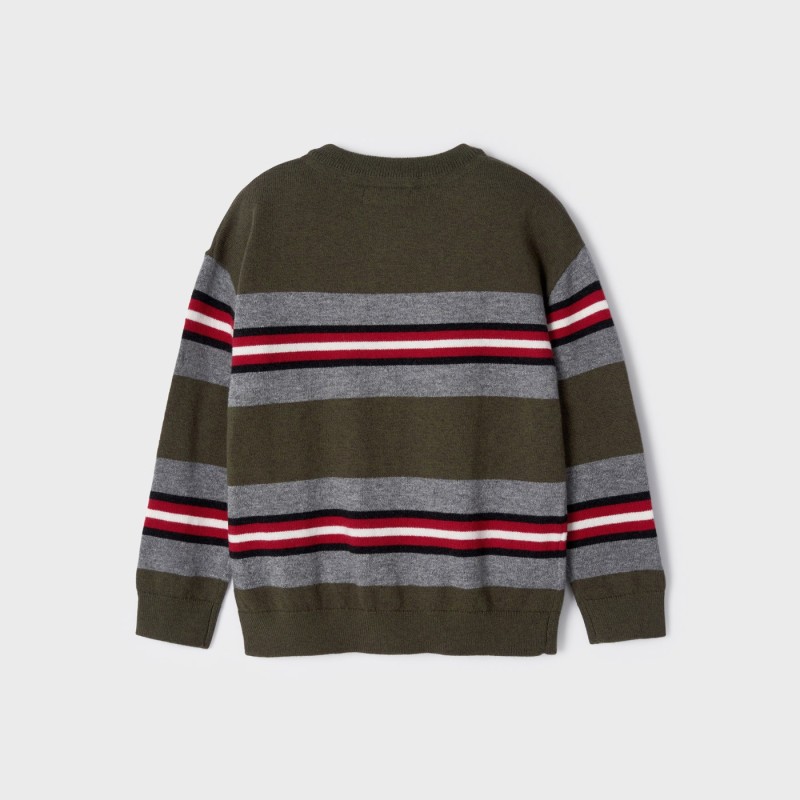 Mayoral Kids Boys Knitted Green Jersey Blouse with Colorful Stripes Mayoral Kids Boys Knitted Green Jersey Blouse with Colorful Stripes