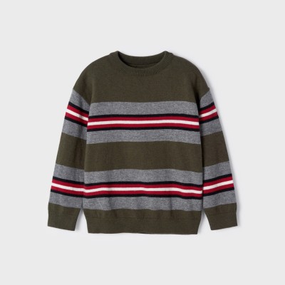 Mayoral Kids Boys Knitted Green Jersey Blouse with Colorful Stripes Mayoral Kids Boys Knitted Green Jersey Blouse with Colorful Stripes