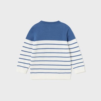 Mayoral Παιδική Λευκή Πλεκτή Μπλούζα Με Κεντημένο Καραβάκι