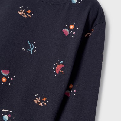 Mayoral Children's Blue Cotton Pajamas with Planets