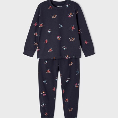Mayoral Children's Blue Cotton Pajamas with Planets