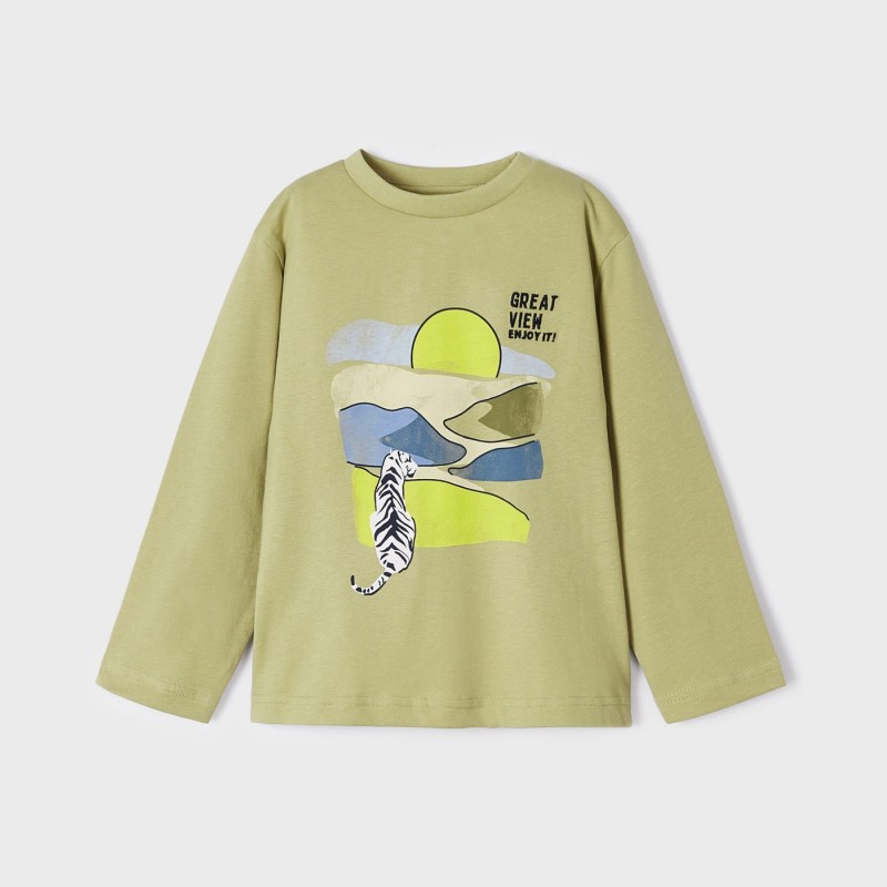 Mayoral Children's Shirt Green Boy with Tiger