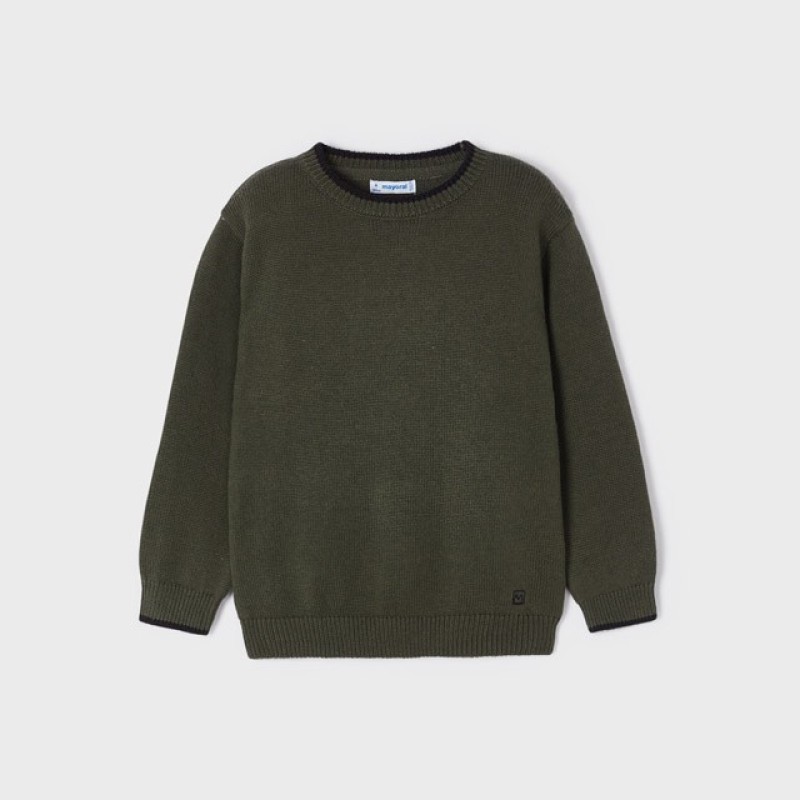 Mayoral Children's Green Knitted Round Collar Blouse