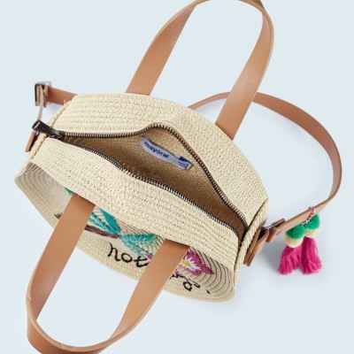 Mayoral Kids Embroidered Beige Bag