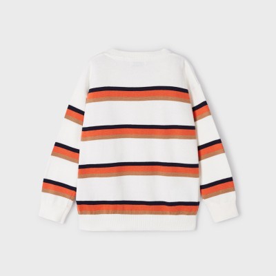 Mayoral Children's Jersey Blouse with Orange Stripes