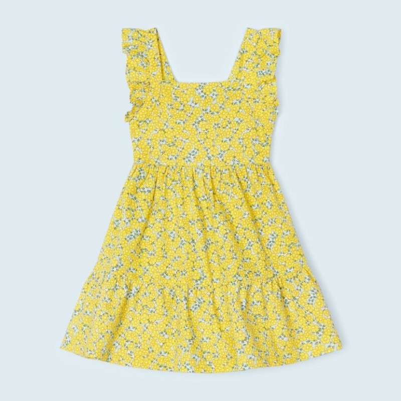 Mayoral Kids Yellow Floral Dress