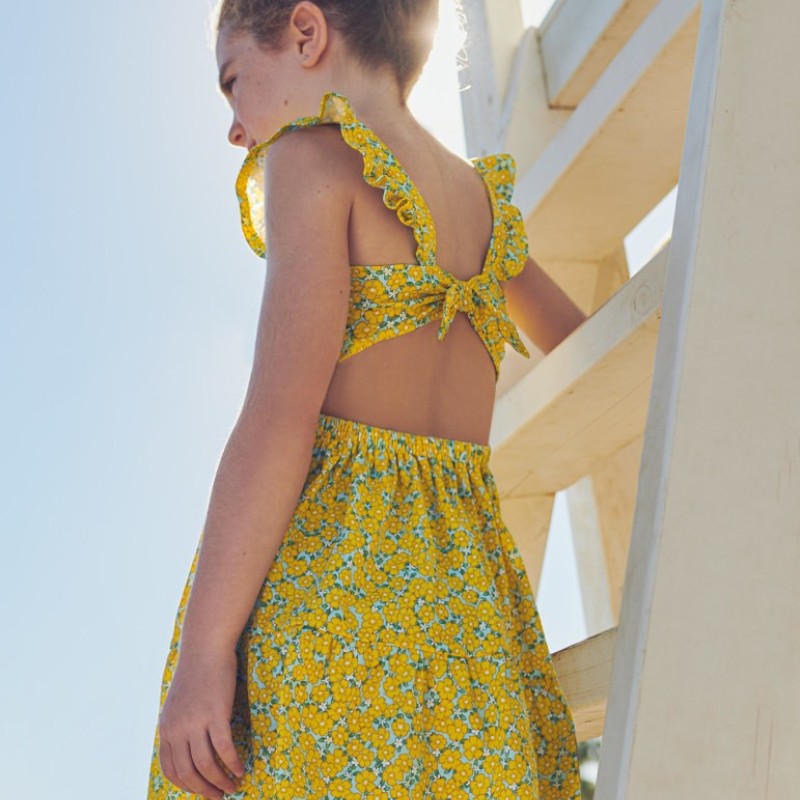 Mayoral Kids Yellow Floral Dress