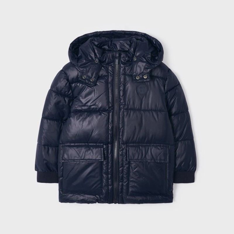 Mayoral Kids Navy Blue Hooded Jacket