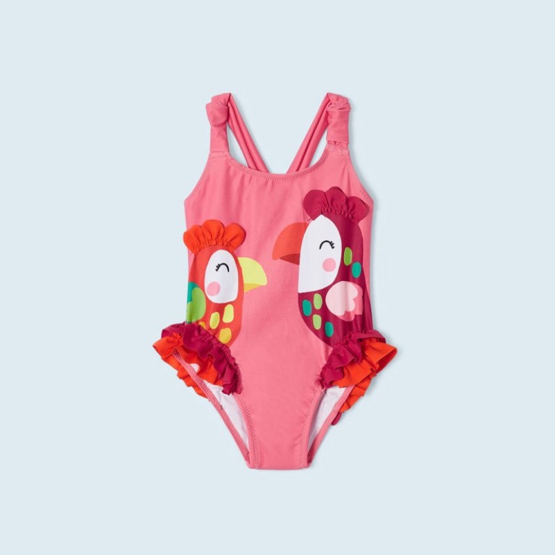 Mayoral Παιδικό Ολόσωμο Ροζ Παπαγάλοι