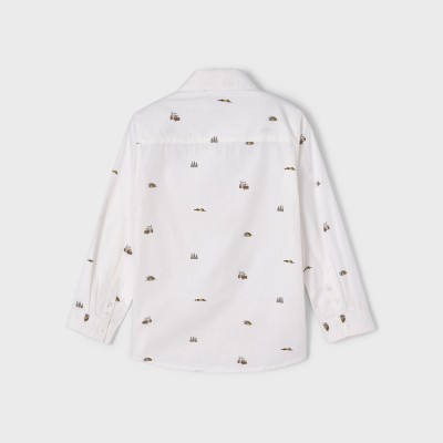 Mayoral Children's Shirt White with Fir Trees