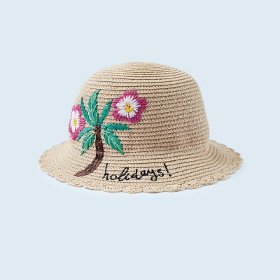 Mayoral Children's Straw Hat with Flowers