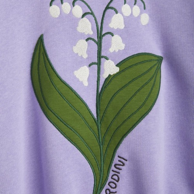 Mini Rodini Girls Purple blouse with a Lily
