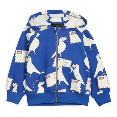Mini Rodini Kids Pigeons Top Zip Hoodie Mini Rodini Kids Pigeons Top Zip Hoodie