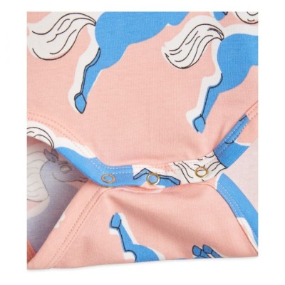 MiniRodini Βρεφικο Ροζ Φορμάκι με Άλογα