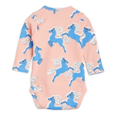 MiniRodini Βρεφικο Ροζ Φορμάκι με Άλογα