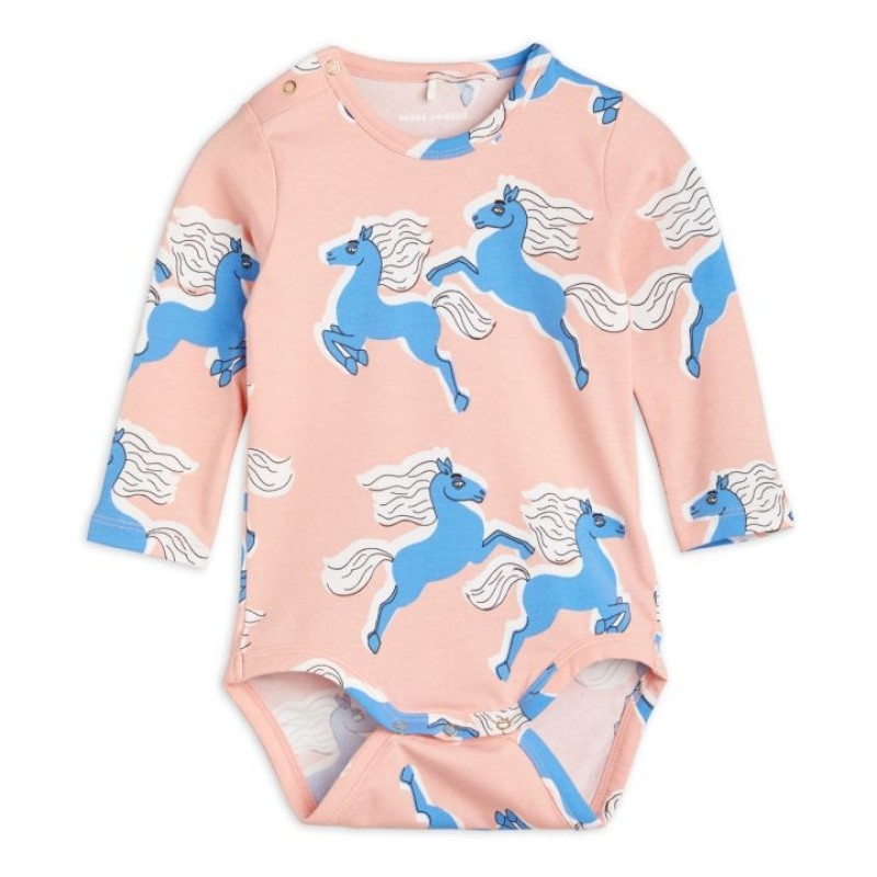 MiniRodini Βρεφικο Ροζ Φορμάκι με Άλογα