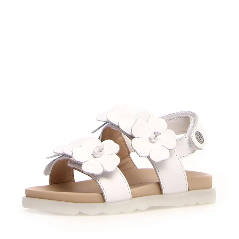 Naturino White Leather Sandals with Flowers Naturino White Leather Sandals with Flowers