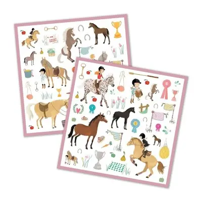 Children's Stickers ''Horses'' Djeco Children's Stickers ''Horses'' Djeco
