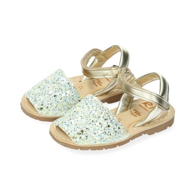 Children's Sandals RIA Metalizado Platino Rueda Caramelo