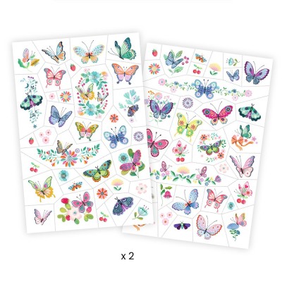 Children's Tattoos Butterflies with glitter Djeco