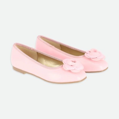 Children's Pink Ballerinas With A Rose Angel Face Children's Pink Ballerinas With A Rose Angel Face