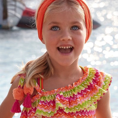 Children's Asymmetric Full Body Multicolored Jumpsuit Mayoral Children's Asymmetric Full Body Multicolored Jumpsuit Mayoral