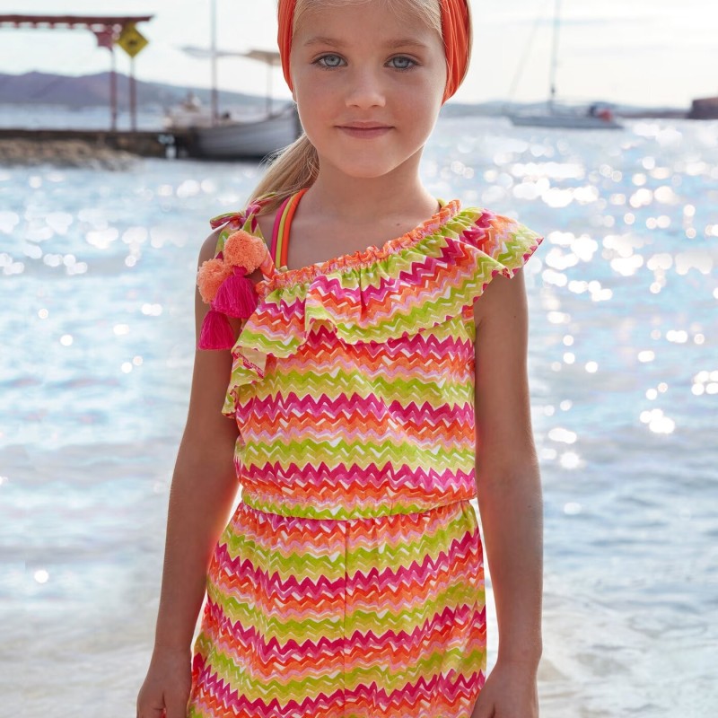 Children's Asymmetric Full Body Multicolored Jumpsuit Mayoral Children's Asymmetric Full Body Multicolored Jumpsuit Mayoral