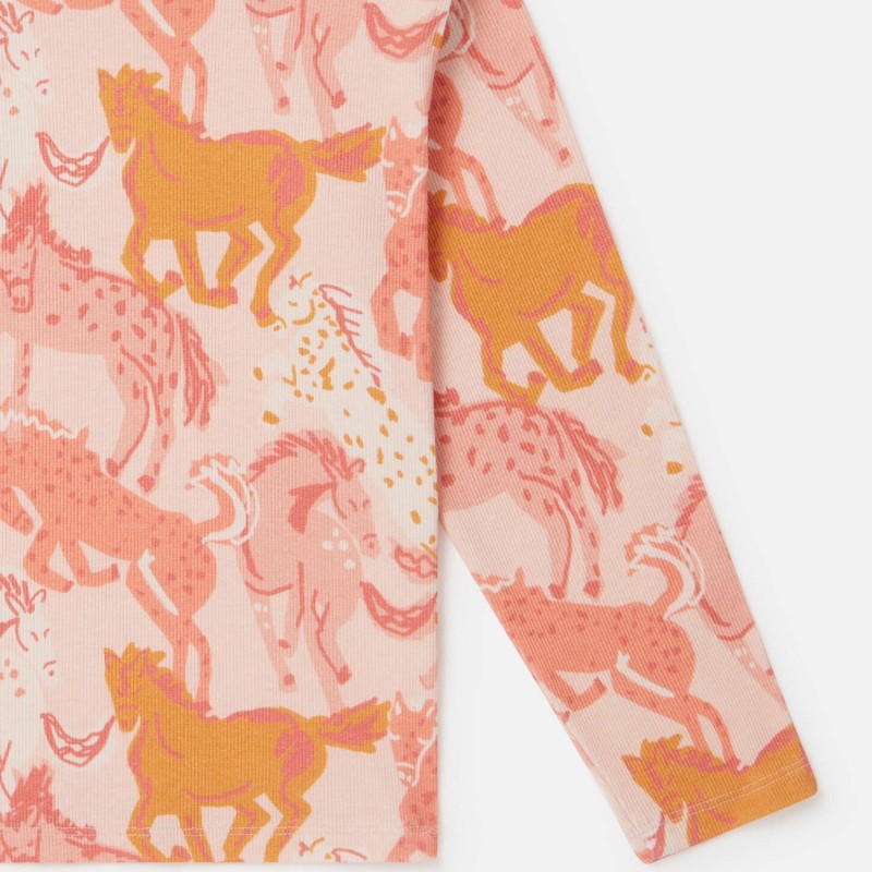 Kids Peach Pink Horse Print Turtleneck Top Stella McCartney Kids Peach Pink Horse Print Turtleneck Top Stella McCartney