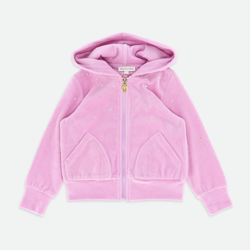 Bijou Crystal Velour Tracksuit Orchid Pink Angel Face Bijou Crystal Velour Tracksuit Orchid Pink Angel Face