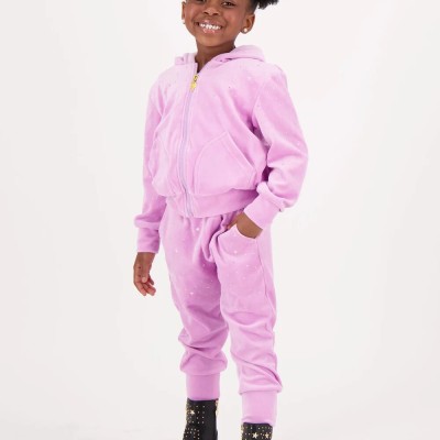 Bijou Crystal Velour Tracksuit Orchid Pink Angel Face