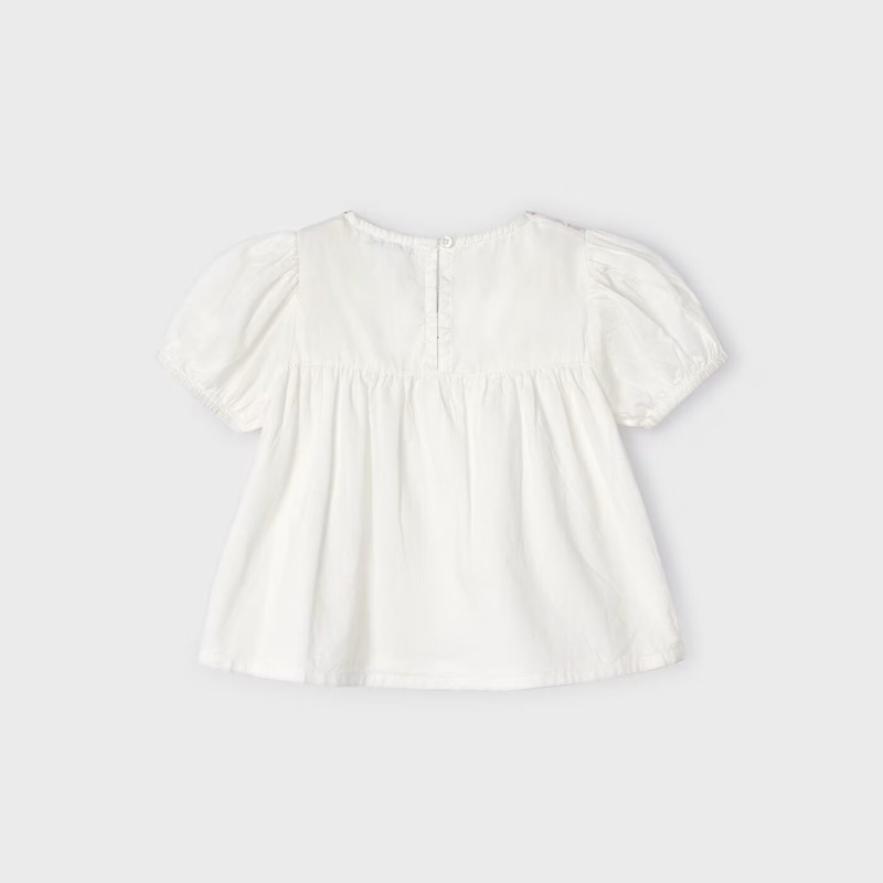 Children's Ecru Shirt With Flowers Mayoral Children's Ecru Shirt With Flowers Mayoral