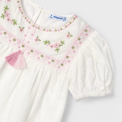 Children's Ecru Shirt With Flowers Mayoral Children's Ecru Shirt With Flowers Mayoral