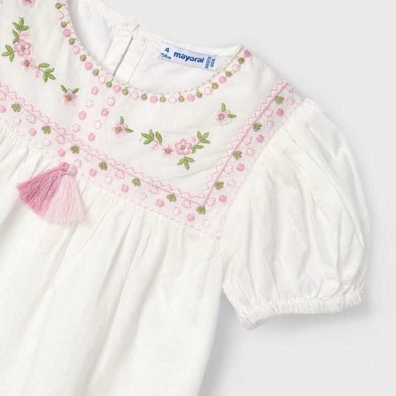 Children's Ecru Shirt With Flowers Mayoral Children's Ecru Shirt With Flowers Mayoral