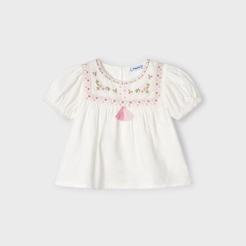 Children's Ecru Shirt With Flowers Mayoral